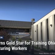 Fostoria News: BGSU Technology Building, with headline: BGSU Earns Gold Star for Training Ohio Manufacturing Workers
